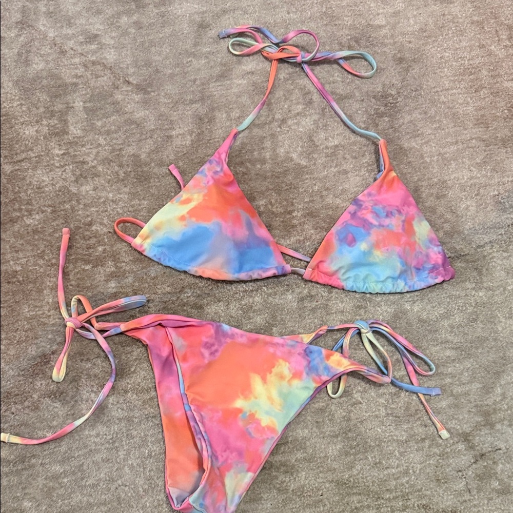 Colorful Tie-Dye Bikini Set